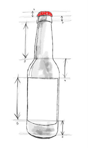 Croquis bouteille de bière